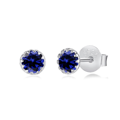 [Polaidi Jewelry]Sparkling Colorful Round Shape Earrings