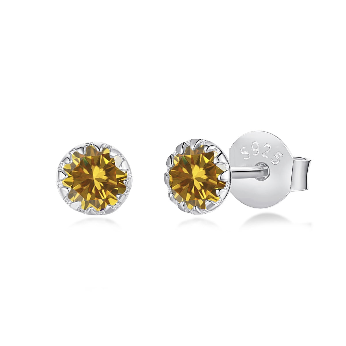 [Polaidi Jewelry]Sparkling Colorful Round Shape Earrings