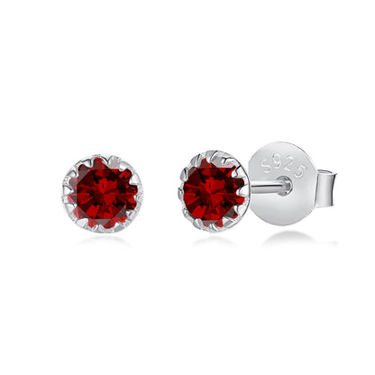 [Polaidi Jewelry]Sparkling Colorful Round Shape Earrings