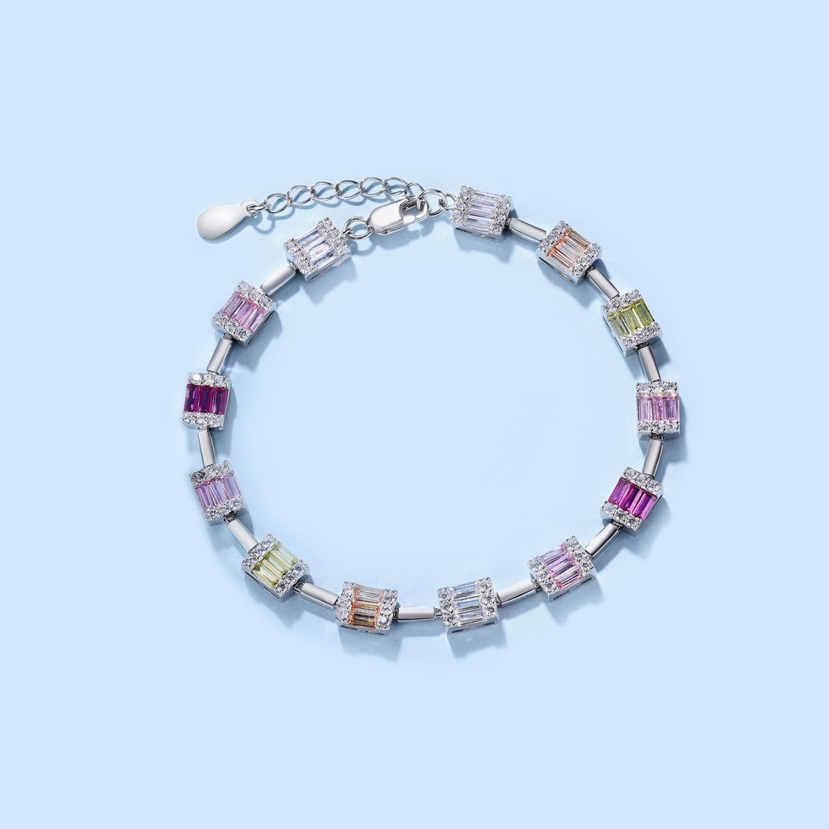 [Polaidi Jewelry]Dainty Charming Emerald Cut Daily Bracelet