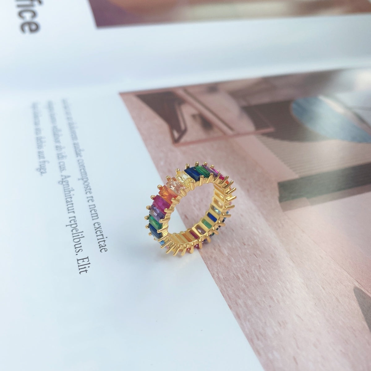 [Polaidi Jewelry]Unique Colorful Radiant Cut RIng
