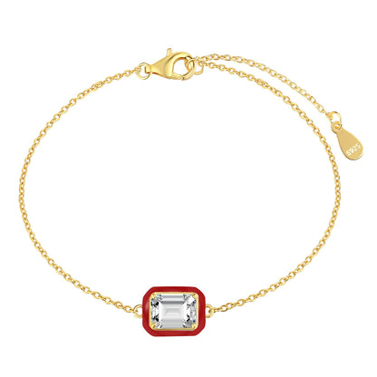 [Polaidi Jewelry]2.0 Carat Sparkling Colorful Emerald Cut Daily Bracelet