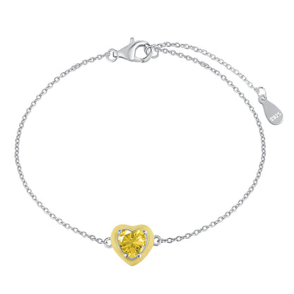[Polaidi Jewelry]Sparkling Romantic Heart Shape Lover Bracelet