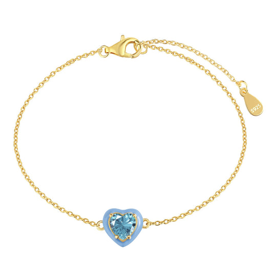 [Polaidi Jewelry]Sparkling Romantic Heart Shape Lover Bracelet
