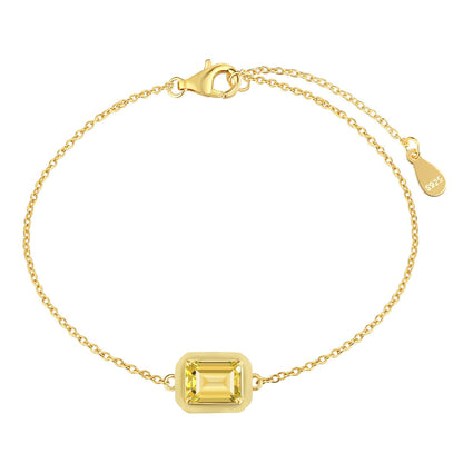 [Polaidi Jewelry]2.0 Carat Sparkling Colorful Emerald Cut Daily Bracelet