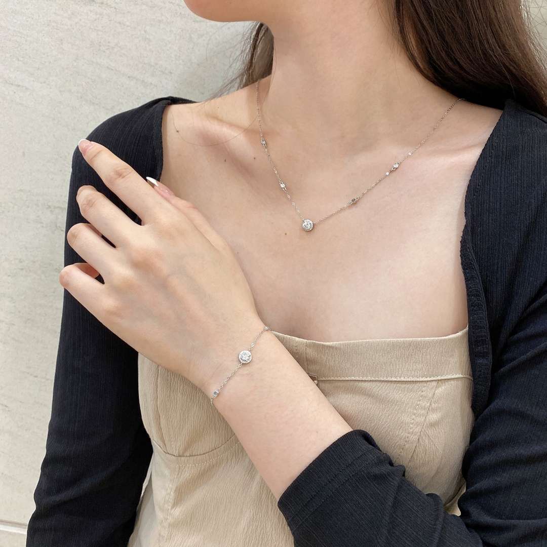[Polaidi Jewelry]Dazzling Round Cut Shape Bracelet