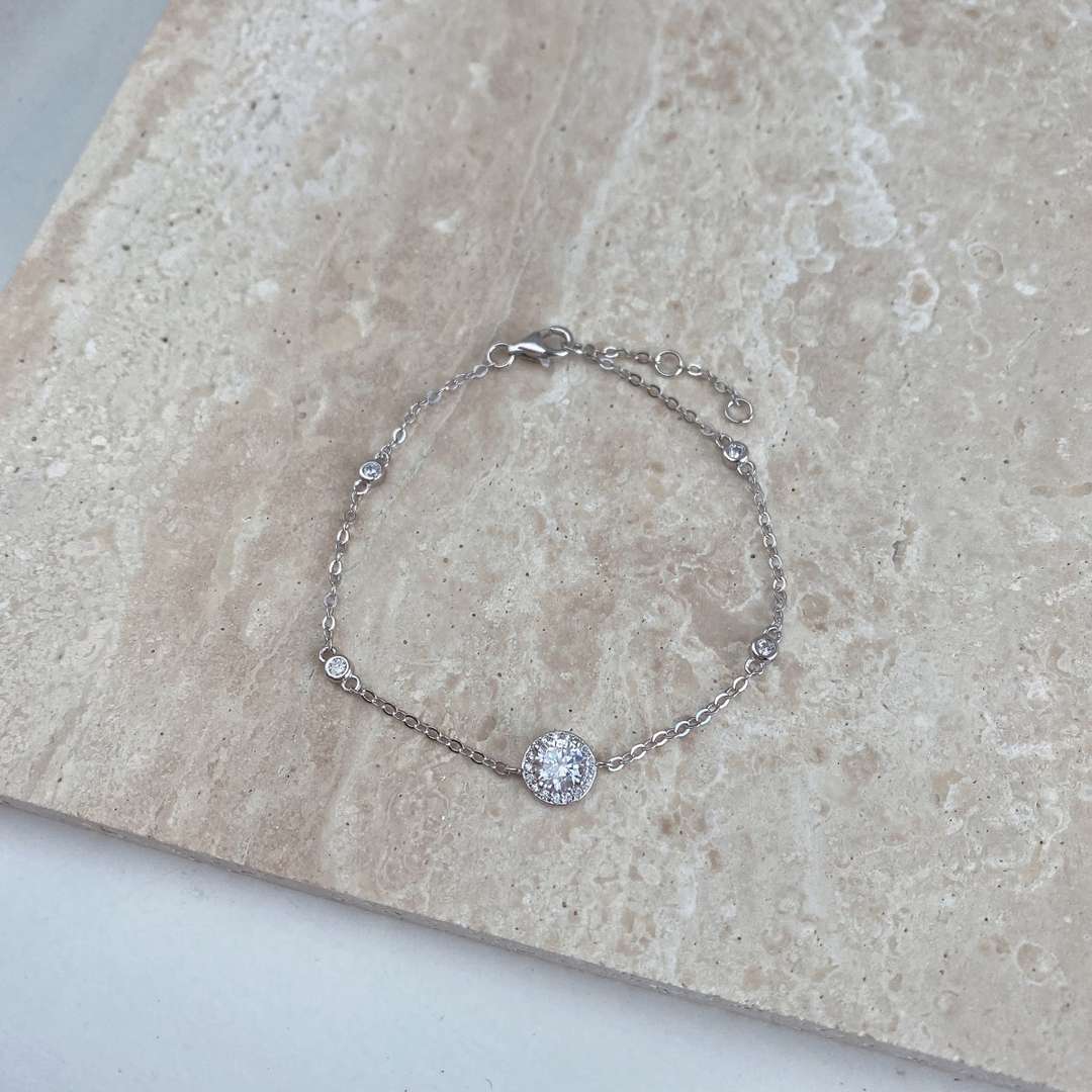 [Polaidi Jewelry]Dazzling Round Cut Shape Bracelet