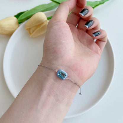 [Polaidi Jewelry]2.0 Carat Sparkling Colorful Emerald Cut Daily Bracelet