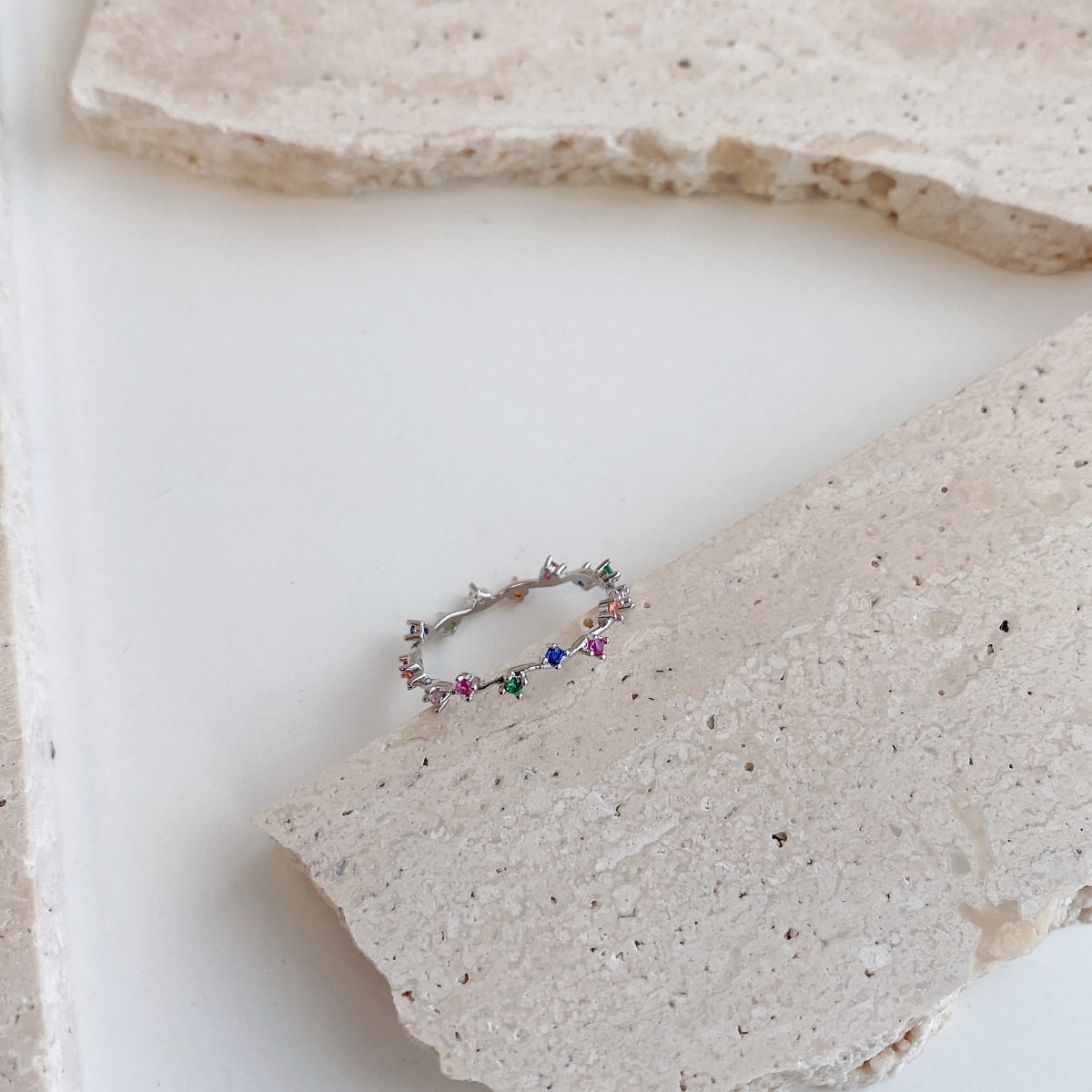 [Polaidi Jewelry]Radiant Colorful Round Cut Daily Ring