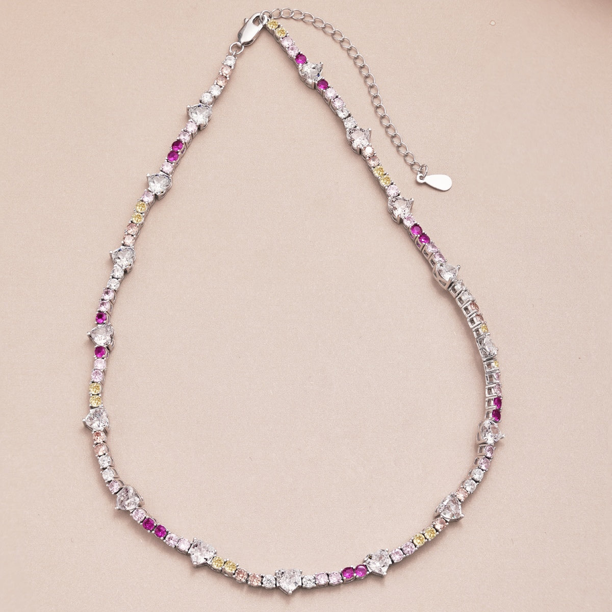 [Polaidi Jewelry]Delicate Colorful Rainbow Tennis Chain