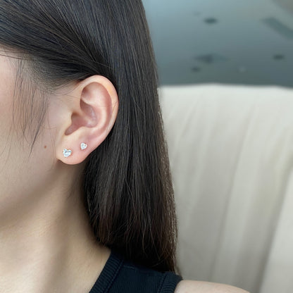 [Polaidi Jewelry]Sparkling Heart Shaped Simple Earrings