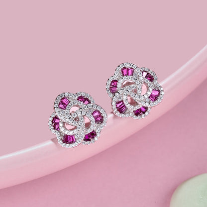 [Polaidi Jewelry]Exquisite Flower Shape Daily Earrings