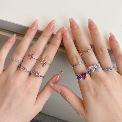 [Polaidi Jewelry]Radiant Colorful Multi Cut Daily Ring