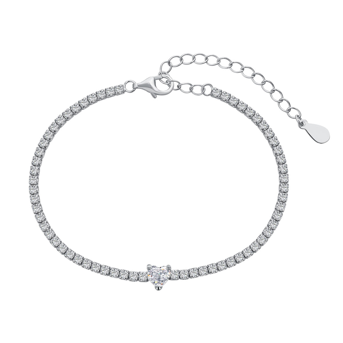 [Polaidi Jewelry]0.5 Carat Elegant Romantic Heart Shape Lover Bracelet