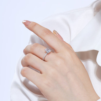 [Polaidi Jewelry]2.0 Carat Dazzling Sparkling Radiant Cut Party Ring