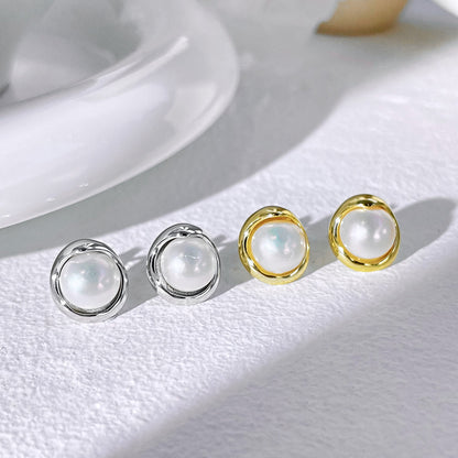 [Polaidi Jewelry]Dainty Bread Pearl Earrings