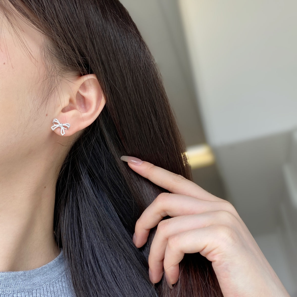 [Polaidi Jewelry]Dainty Bow Shape Earrings