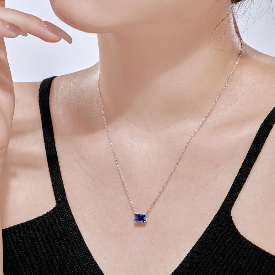 [Polaidi Jewelry]Luxurious Square Shape Colorful Necalack