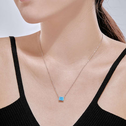 [Polaidi Jewelry]Luxurious Square Shape Colorful Necalack