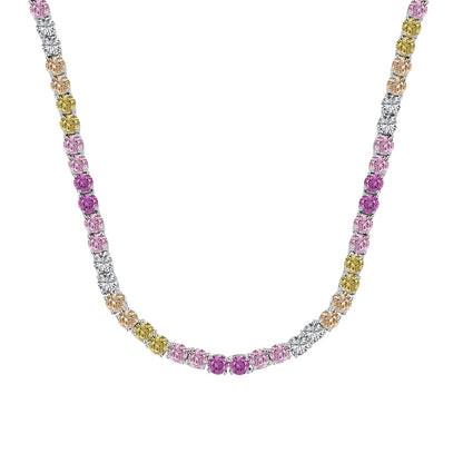 [Polaidi Jewelry]Delicate Colorful Tennis Necklace