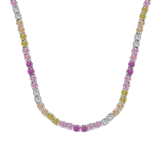 [Polaidi Jewelry]Delicate Colorful Tennis Necklace