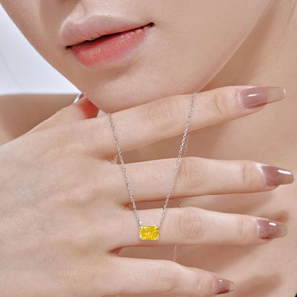 [Polaidi Jewelry]Luxurious Square Shape Colorful Necalack