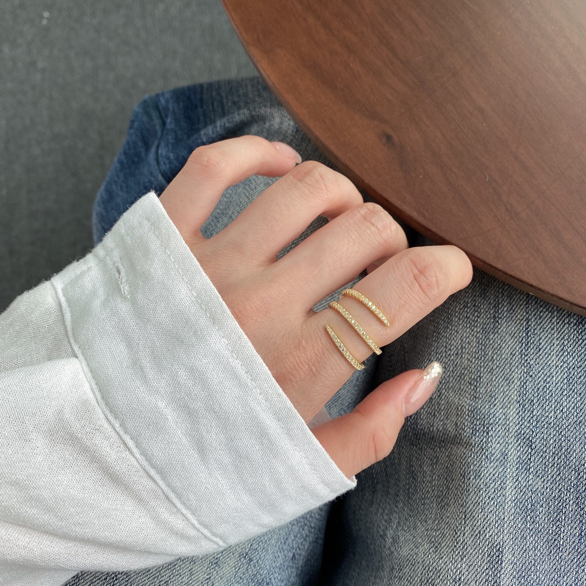 [Polaidi Jewelry]Unique Vibrant Entangle Daily Ring