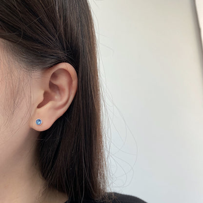 [Polaidi Jewelry]Sparkling Colorful Round Shape Earrings