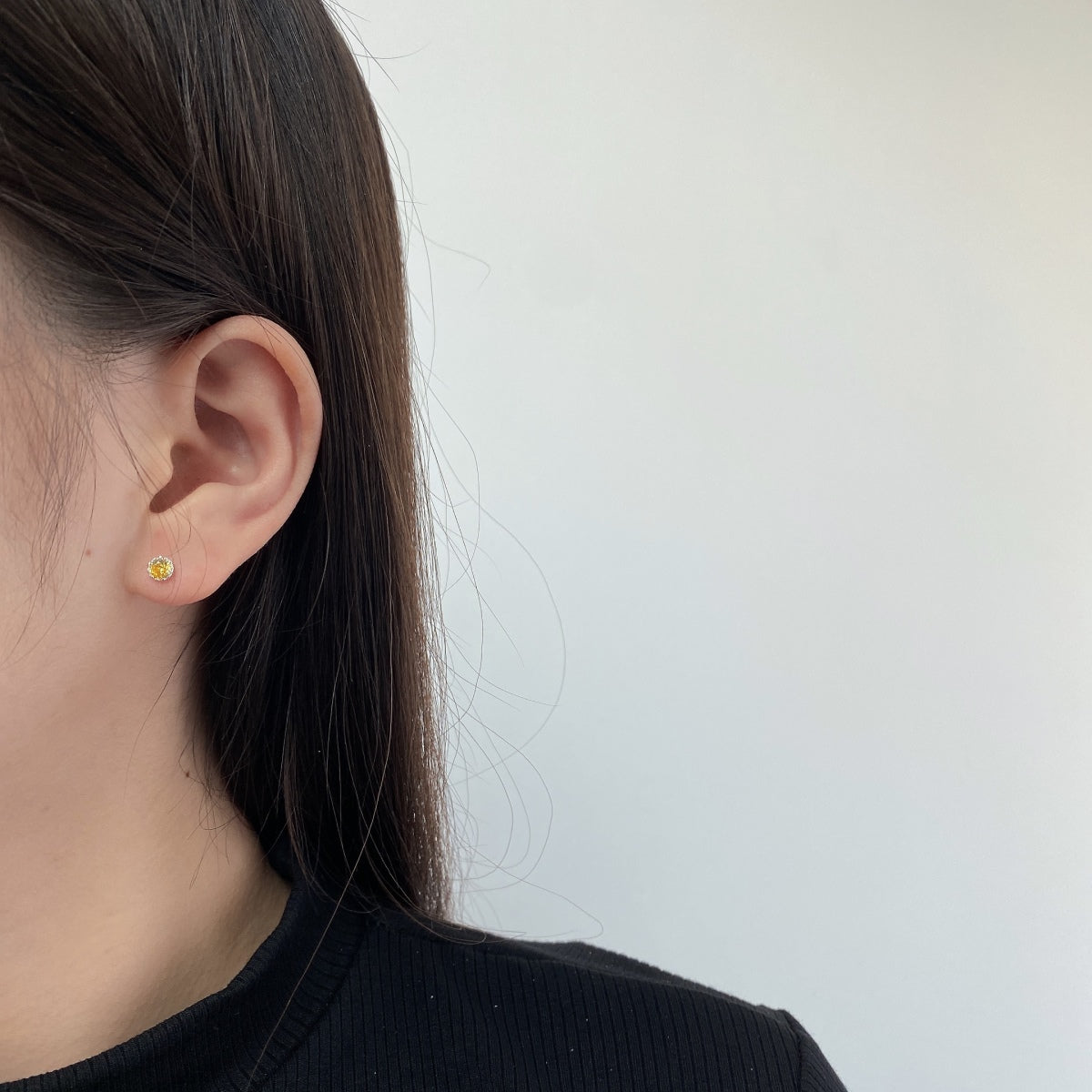 [Polaidi Jewelry]Sparkling Colorful Round Shape Earrings