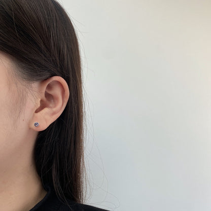 [Polaidi Jewelry]Sparkling Colorful Round Shape Earrings