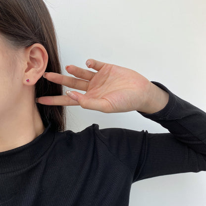 [Polaidi Jewelry]Sparkling Colorful Round Shape Earrings