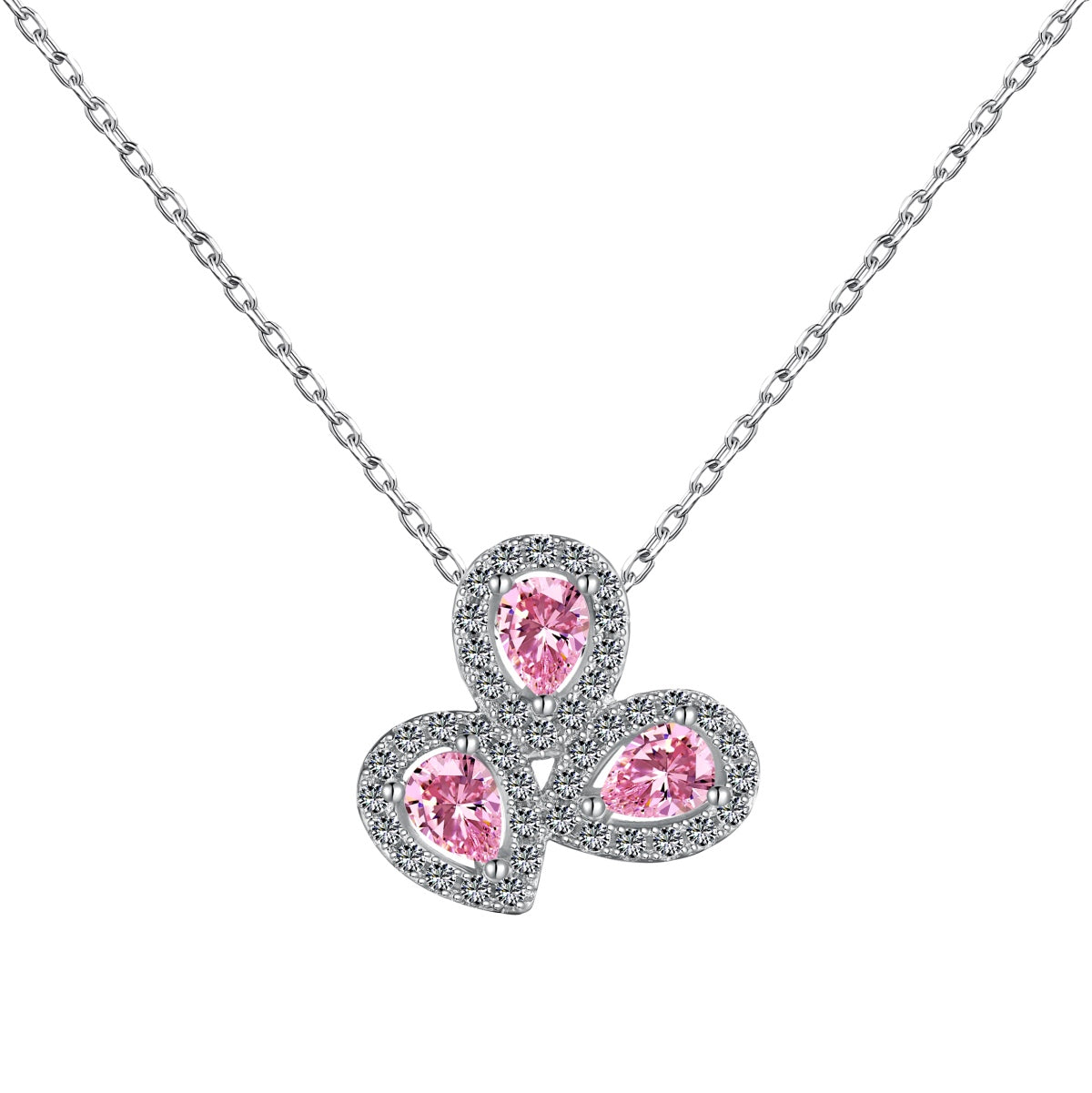 [Polaidi Jewelry]Elegant Flower Shape Pear Cut Necklace
