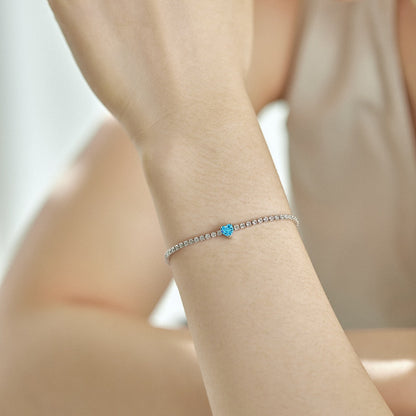 [Polaidi Jewelry]0.5 Carat Elegant Romantic Heart Shape Lover Bracelet