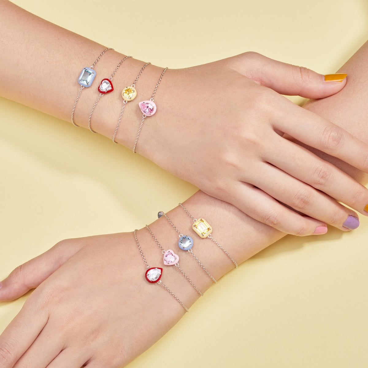 [Polaidi Jewelry]2.0 Carat Sparkling Colorful Emerald Cut Daily Bracelet
