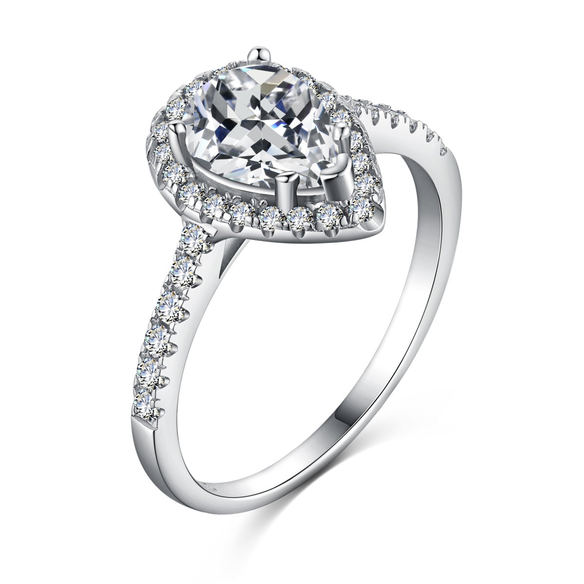 [Polaidi Jewelry]1.0 Carat Luxurious Resplendent Water Drop Shape Wedding Ring