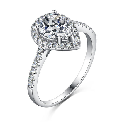 [Polaidi Jewelry]1.0 Carat Luxurious Resplendent Water Drop Shape Wedding Ring