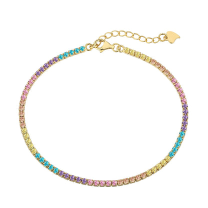 [Polaidi Jewelry]Dazzling Colorful Round Cut Daily Bracelet