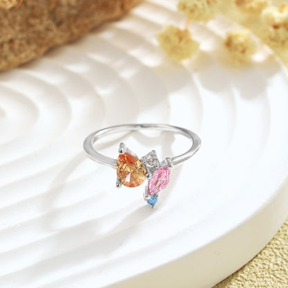 [Polaidi Jewelry]Radiant Colorful Multi Cut Daily Ring