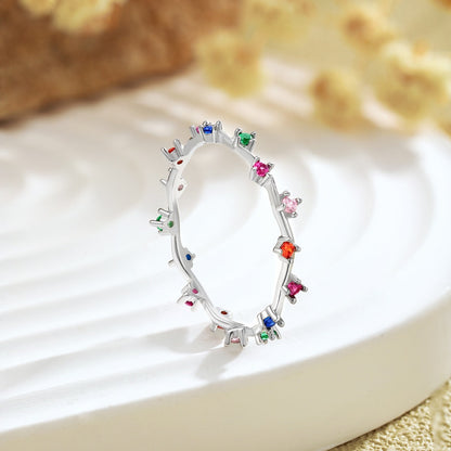 [Polaidi Jewelry]Radiant Colorful Round Cut Daily Ring