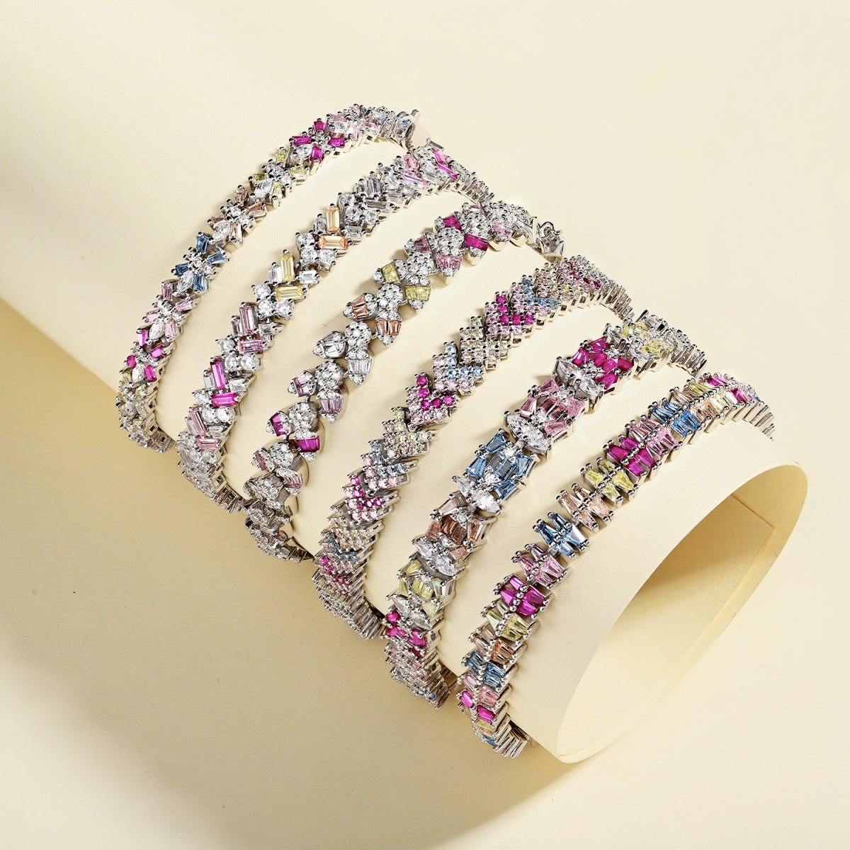 [Polaidi Jewelry]Radiant Colorful Emerald Cut Party Bracelet