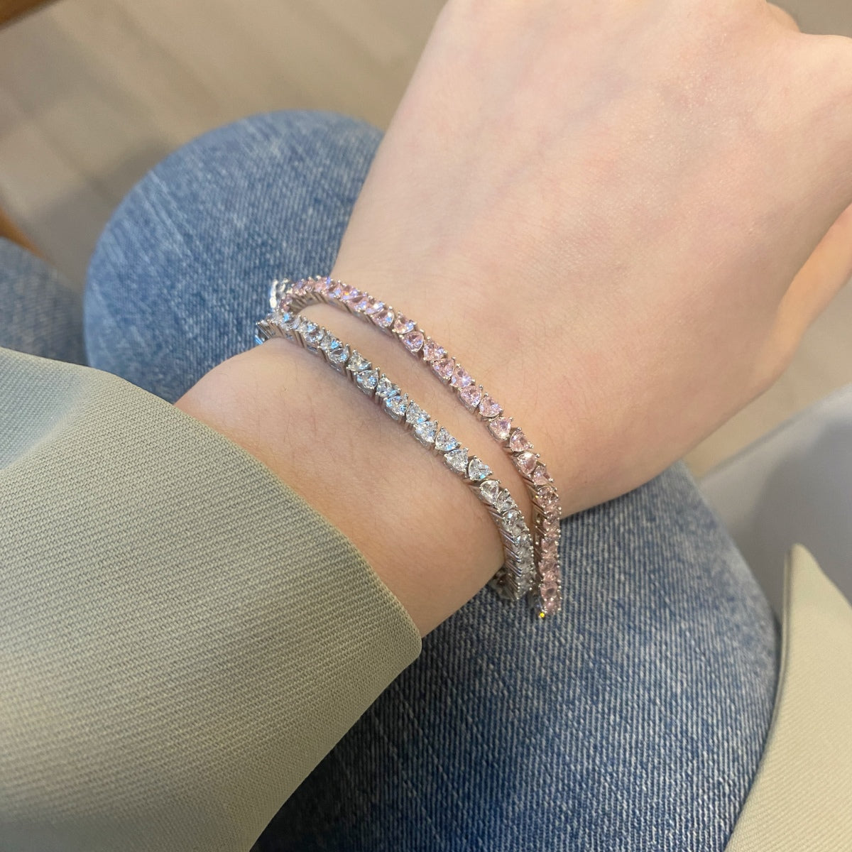 [Polaidi Jewelry]Dazzling Romantic Heart Shape Lover Bracelet