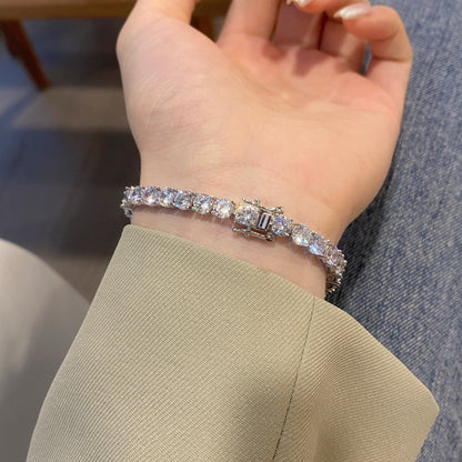[Polaidi Jewelry]Ornate Sparkling Round Cut Wedding Bracelet