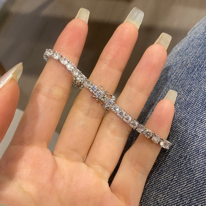 [Polaidi Jewelry]Luxurious Ornate Round Cut Tennis Bracelet