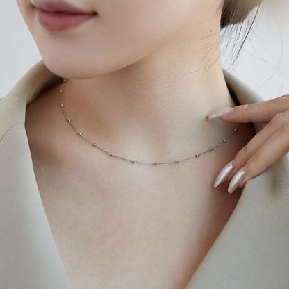 [Polaidi Jewelry]Small Bead Clavicle Chain Simple Necklace