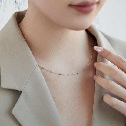 [Polaidi Jewelry]Small Bead Clavicle Chain Simple Necklace