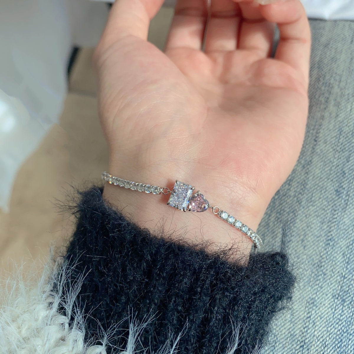 [Polaidi Jewelry]Dazzling Unique Multi Shape Lover Bracelet