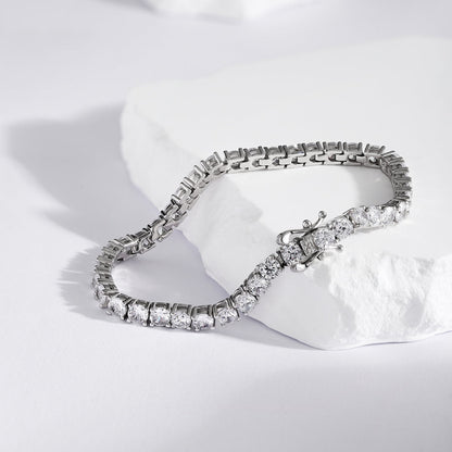 [Polaidi Jewelry]Luxurious Ornate Round Cut Tennis Bracelet