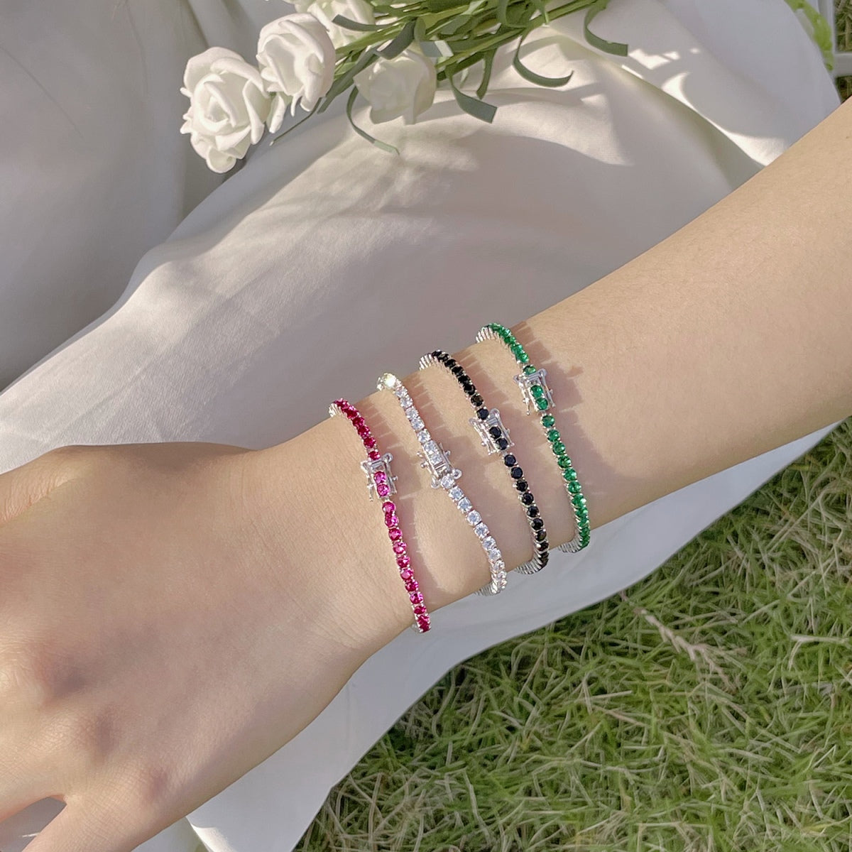 [Polaidi Jewelry]Radiant Colorful Round Cut Party Bracelet