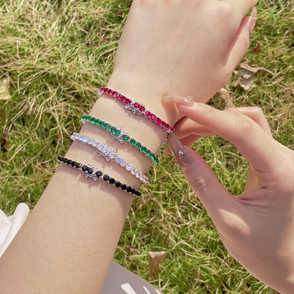 [Polaidi Jewelry]Radiant Colorful Round Cut Party Bracelet