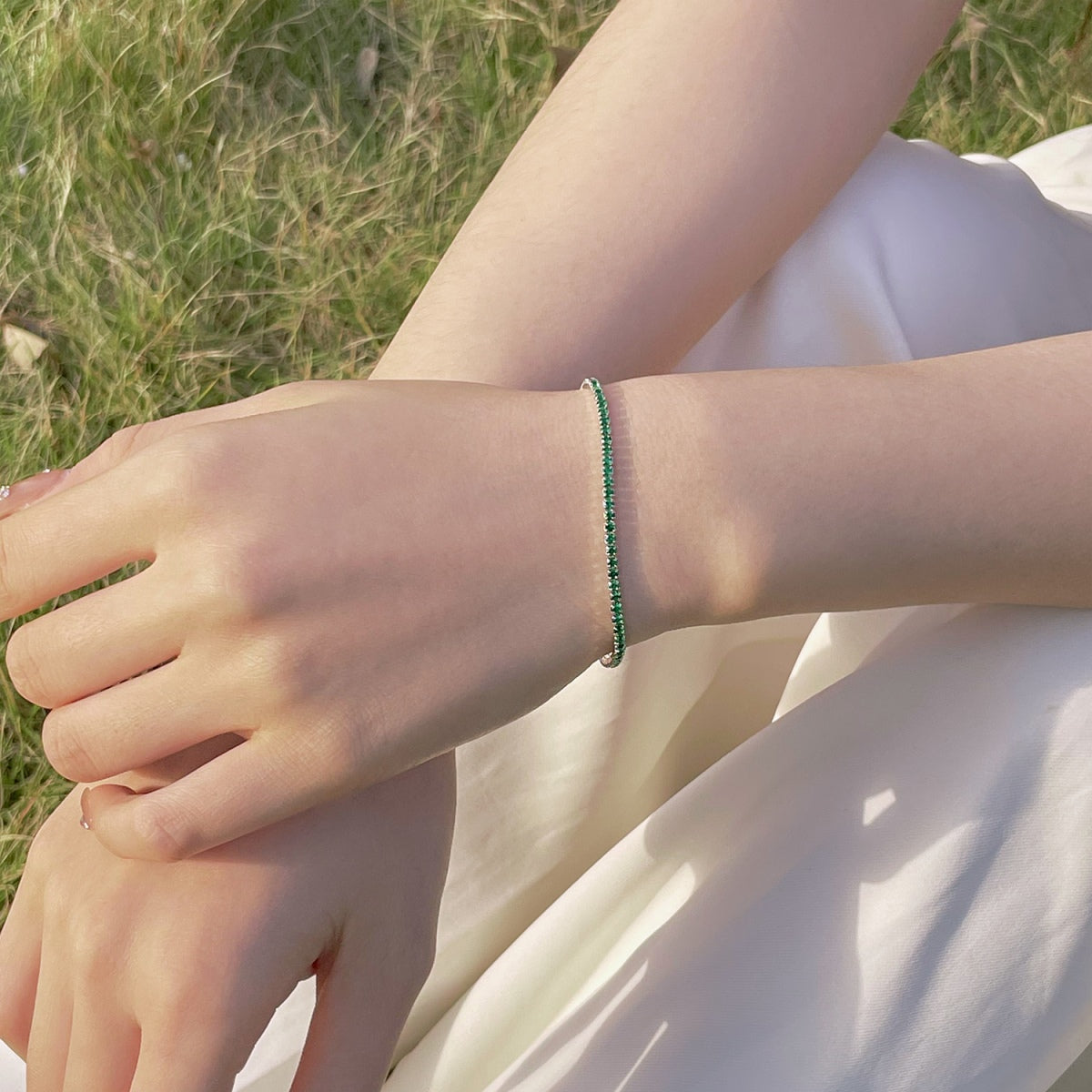 [Polaidi Jewelry]Radiant Colorful Round Cut Party Bracelet